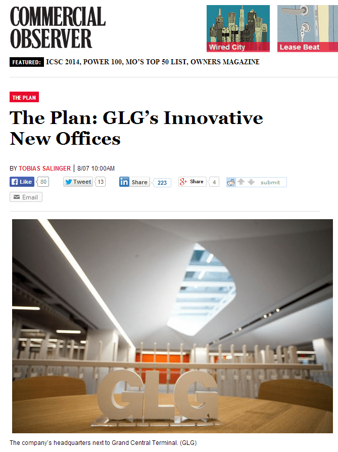 The Commercial Observer Explores GLG’s Innovative Office