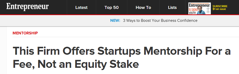 Entrepreneur on GLG Share: Mentoring Startups For a Fee, Not Equity