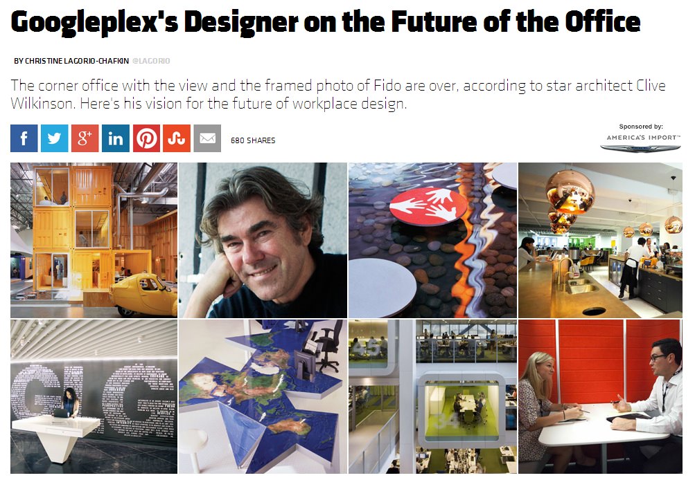 GLG and Google Office Architect Clive Wilkinson Featured in Inc.